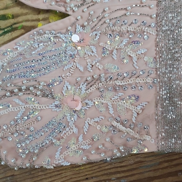 Mac duggal 5215 blush 6 NWT  Beaded Pearls Gown - Picture 4 of 7